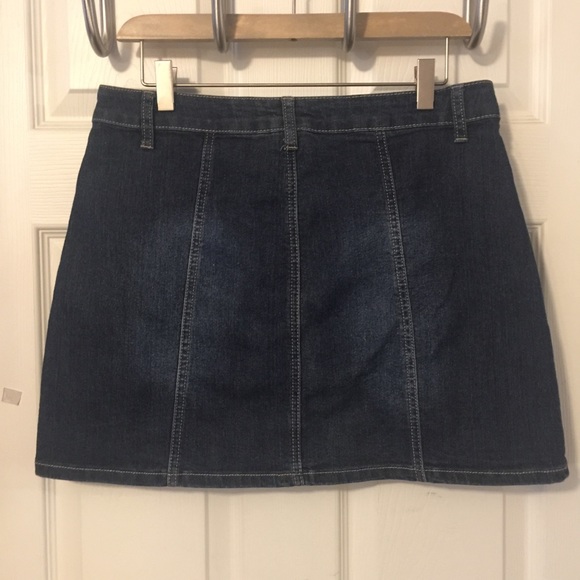 Rebel by Right Button Snap Denim Mini Skirt Sz 9 - Picture 2 of 5